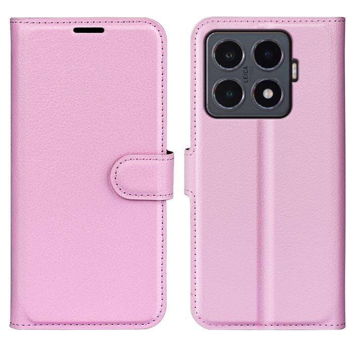 Bild 1, Xiaomi 15T Pro Fodral Litchi Läder Ljus Rosa