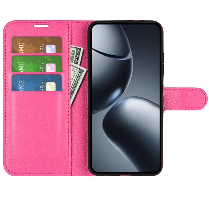 Bild 5, Xiaomi 15T Pro Fodral Litchi Läder Rosa