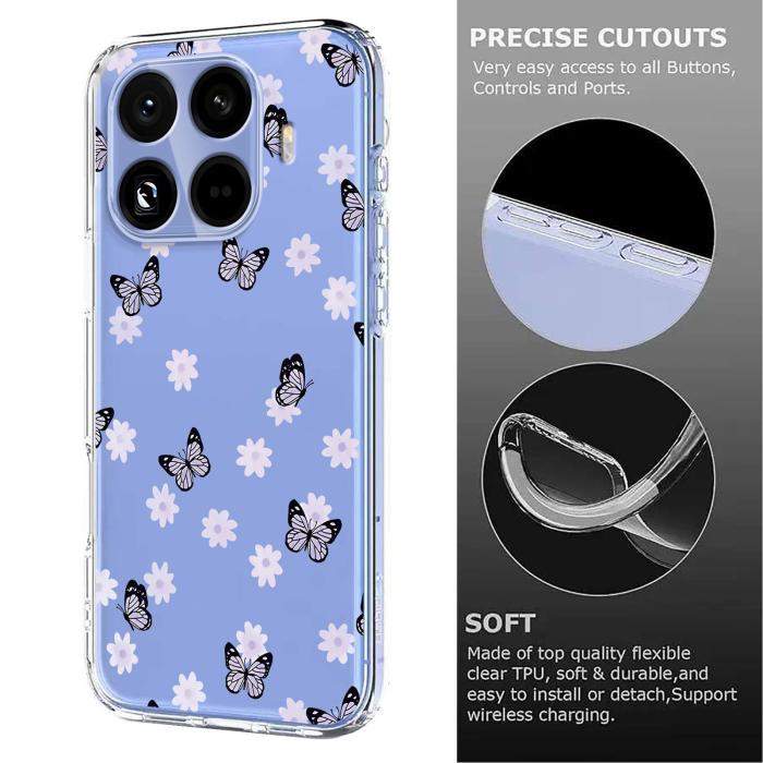 Bild 6, Xiaomi 15T Pro Skal Med Tryck Fjärilar