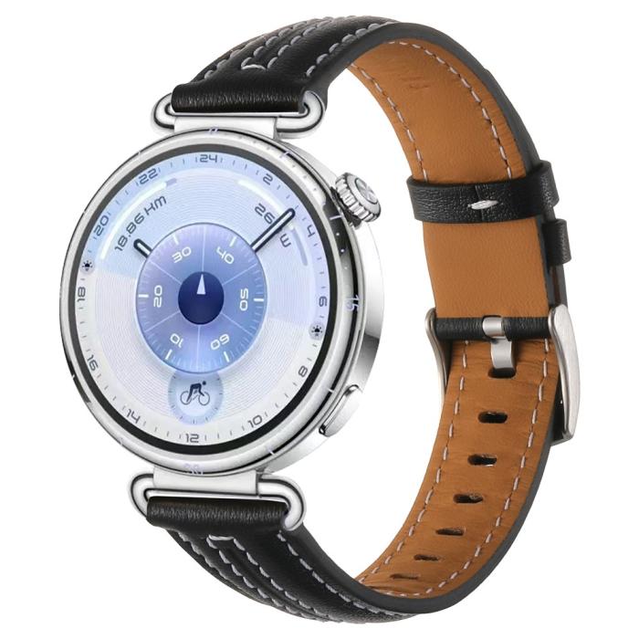 Bild 3, Klockarmband 18 mm Äkta Läder Svart