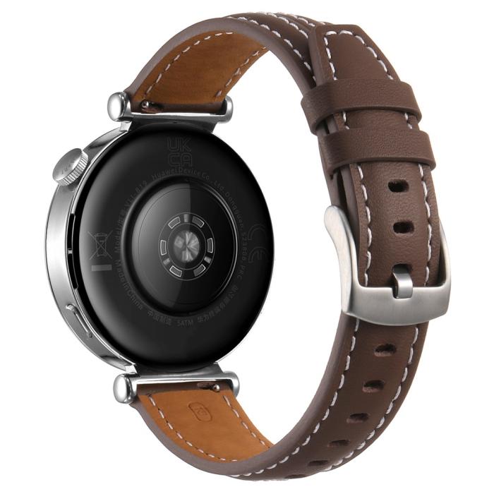 Bild 1, Klockarmband 18 mm Äkta Läder Mörk Brun