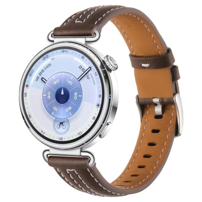 Bild 3, Klockarmband 18 mm Äkta Läder Mörk Brun