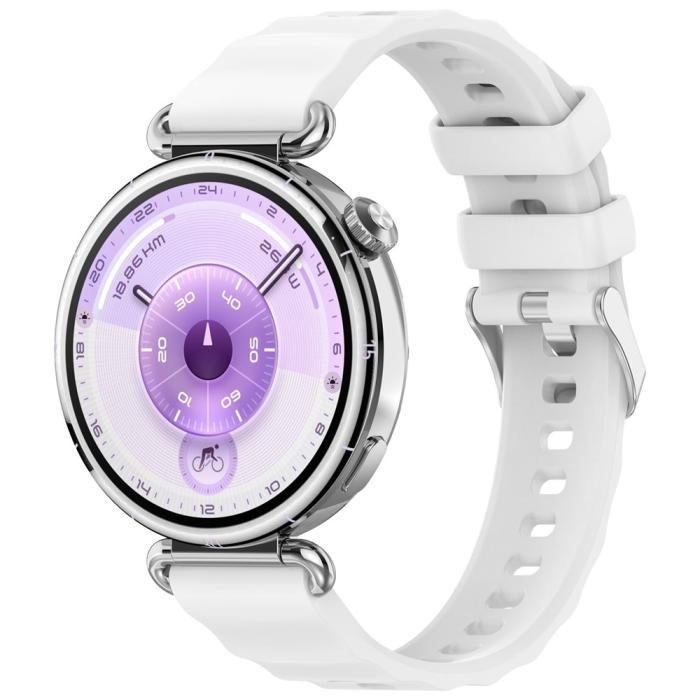 Bild 4, Huawei Watch GT 6 41 mm / 5 Pro 42 mm Armband Silikon Vit