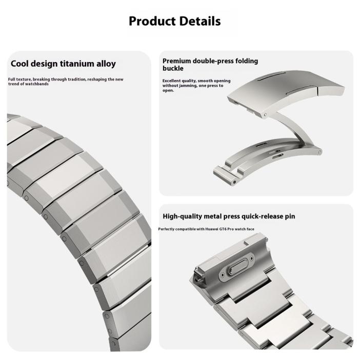 Bild 5, Huawei Watch GT 6 Pro 46 mm Armband Rostfritt Stål Titanium