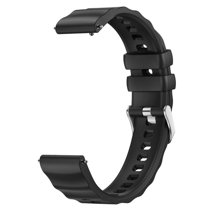 Bild 2, Klockarmband 18 mm Quick Release Wave Silikon Svart
