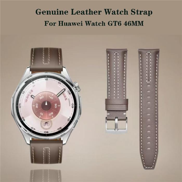 Bild 4, Klockarmband 22 mm Äkta Läder Mörk Brun