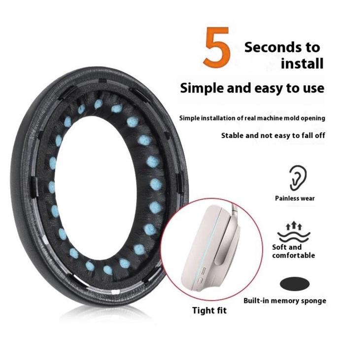 Bild 3, Öronkuddar För Bose QuietComfort Ultra Läder Grå