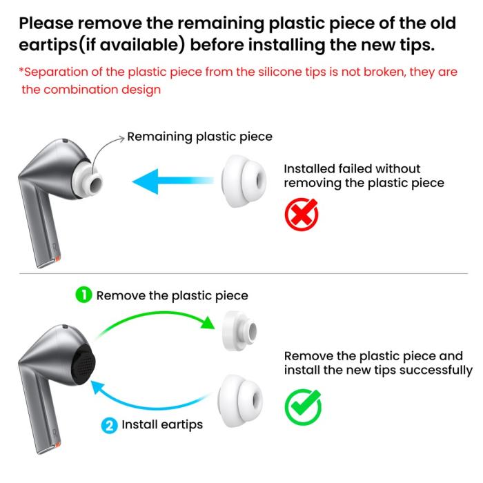 Bild 5, AHASTYLE 3-PACK Öronpluggar För Galaxy Buds 3 Pro Vit