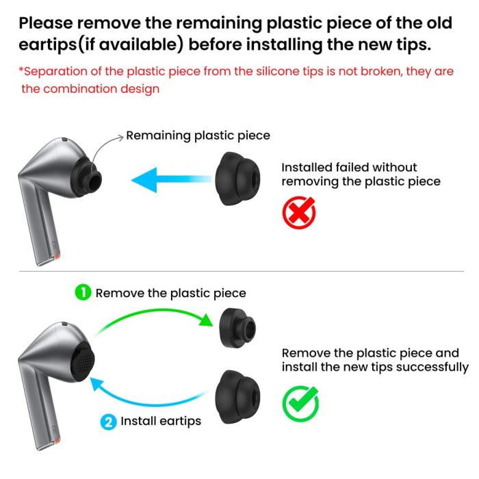 Bild 5, AHASTYLE 3-PACK Öronpluggar För Galaxy Buds 3 Pro Svart