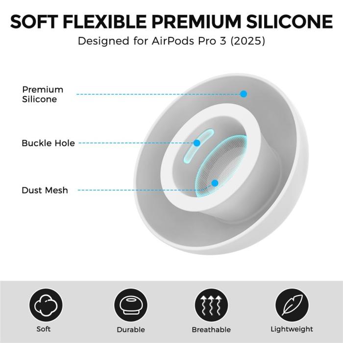 Bild 2, AHASTYLE 3-PACK AirPods Pro 3 Öronpluggar Silikon Vit