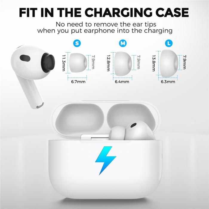 Bild 6, AHASTYLE 3-PACK AirPods Pro 3 Öronpluggar Silikon Vit
