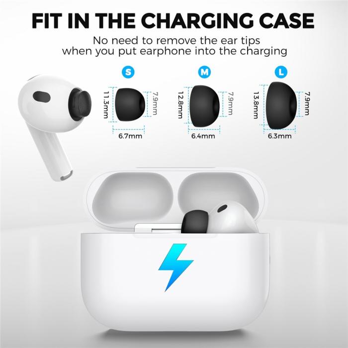 Bild 6, AHASTYLE 3-PACK AirPods Pro 3 Öronpluggar Silikon Svart