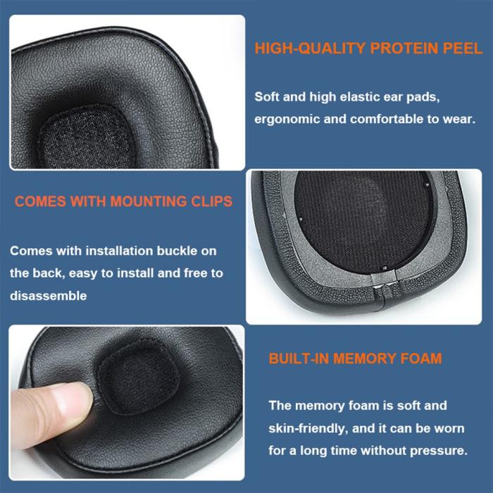 Bild 3, Öronkuddar För Marshall Major IV Läder Svart