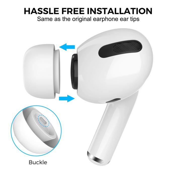 Bild 3, AHASTYLE 3-PACK AirPods Pro 2/1 Öronpluggar Silikon Vit
