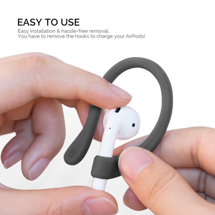 Bild 4, AHASTYLE AirPods/AirPods Pro 2/1 Öronkrokar Grå