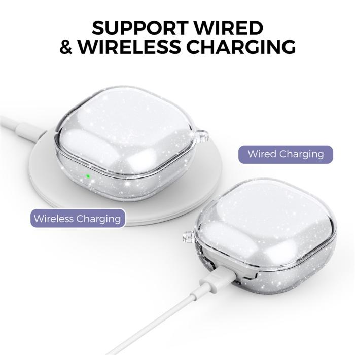 Bild 2, AHASTYLE Galaxy Buds 2/2 Pro/Pro/Live Skal TPU Glitter