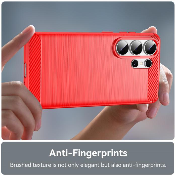 Bild 4, Samsung Galaxy S26 Ultra Skal Borstad Stål Textur Röd