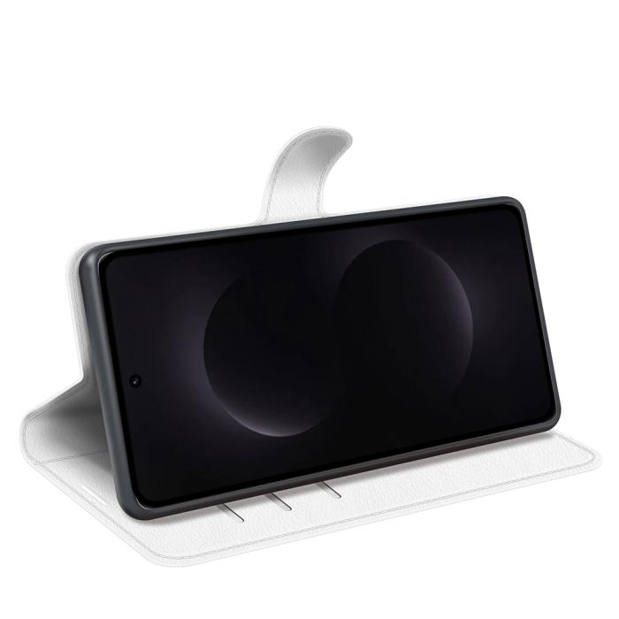 Bild 6, Samsung Galaxy S26 Ultra Fodral Litchi Läder Vit