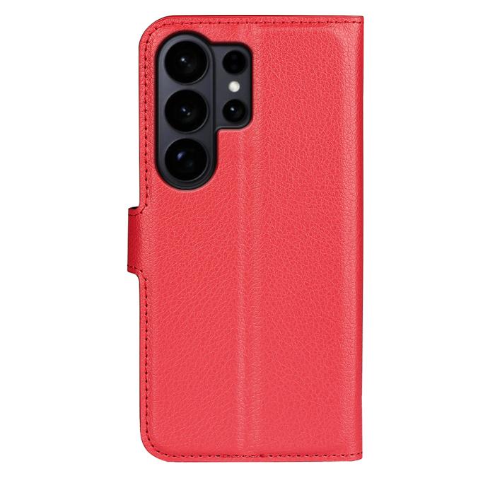 Bild 3, Samsung Galaxy S26 Ultra Fodral Litchi Läder Röd