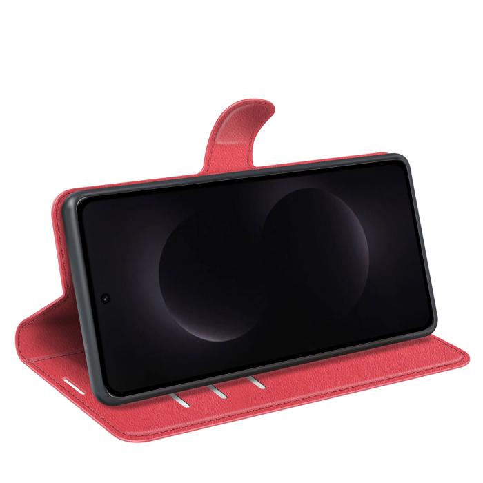 Bild 6, Samsung Galaxy S26 Ultra Fodral Litchi Läder Röd