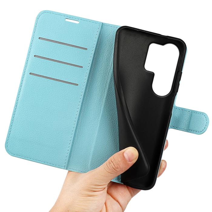 Bild 4, Samsung Galaxy S26 Ultra Fodral Litchi Läder Blå