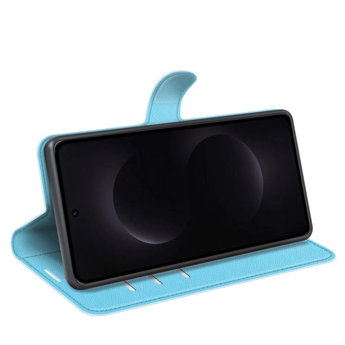 Bild 6, Samsung Galaxy S26 Ultra Fodral Litchi Läder Blå