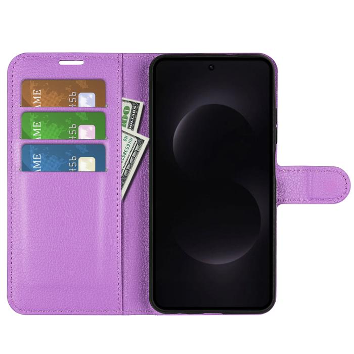 Bild 5, Samsung Galaxy S26 Ultra Fodral Litchi Läder Lila