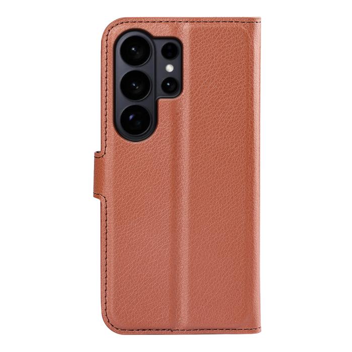 Bild 3, Samsung Galaxy S26 Ultra Fodral Litchi Läder Brun