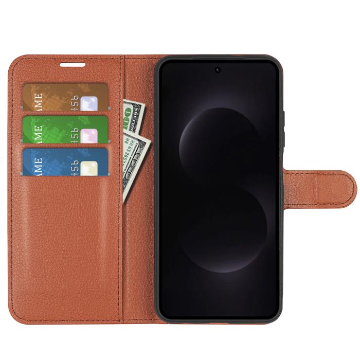 Bild 5, Samsung Galaxy S26 Ultra Fodral Litchi Läder Brun