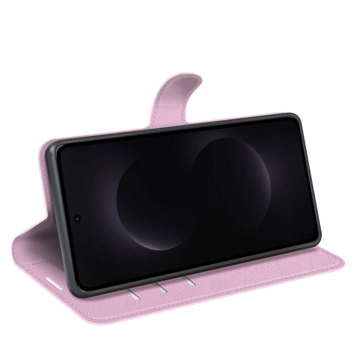 Bild 6, Samsung Galaxy S26 Ultra Fodral Litchi Läder Ljus Rosa