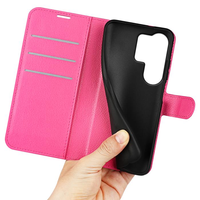 Bild 4, Samsung Galaxy S26 Ultra Fodral Litchi Läder Rosa