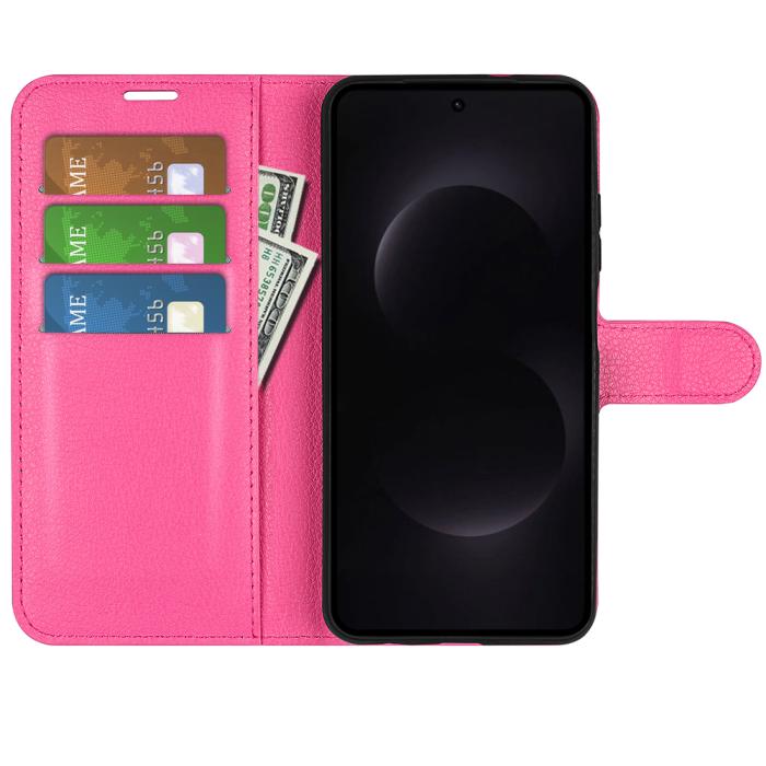 Bild 5, Samsung Galaxy S26 Ultra Fodral Litchi Läder Rosa