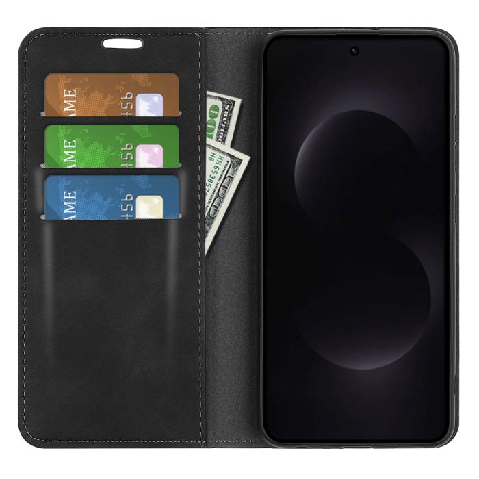 Bild 6, Samsung Galaxy S26 Ultra Fodral Flip Skin Touch Läder Svart