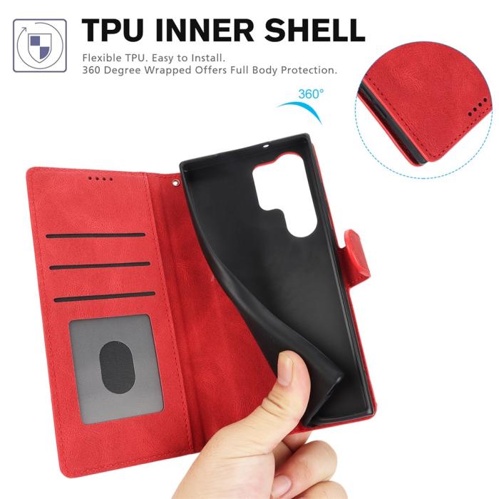 Bild 5, Samsung Galaxy S26 Ultra Fodral Läder Röd