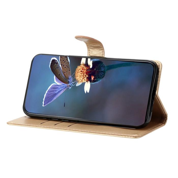 Bild 3, Samsung Galaxy S26 Ultra Fodral Med Blommigt Tryck Läder Guld