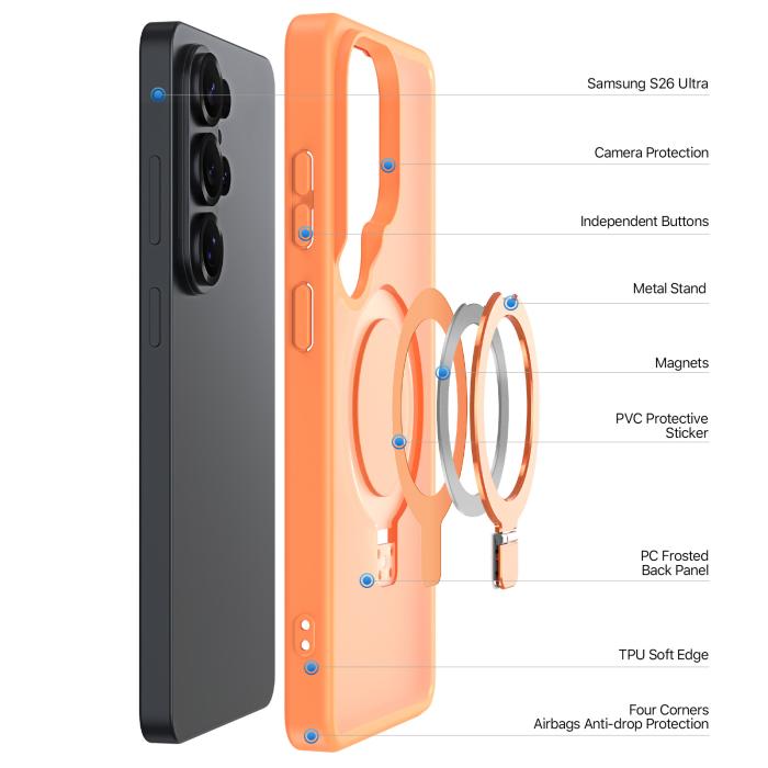 Bild 4, DUX DUCIS Galaxy S26 Ultra Skal MagSafe Kickstand Yind Series