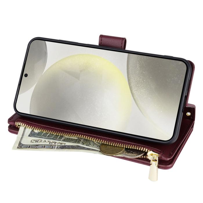 Bild 2, Samsung Galaxy S26 Ultra Fodral Rhombus Läder Vinröd