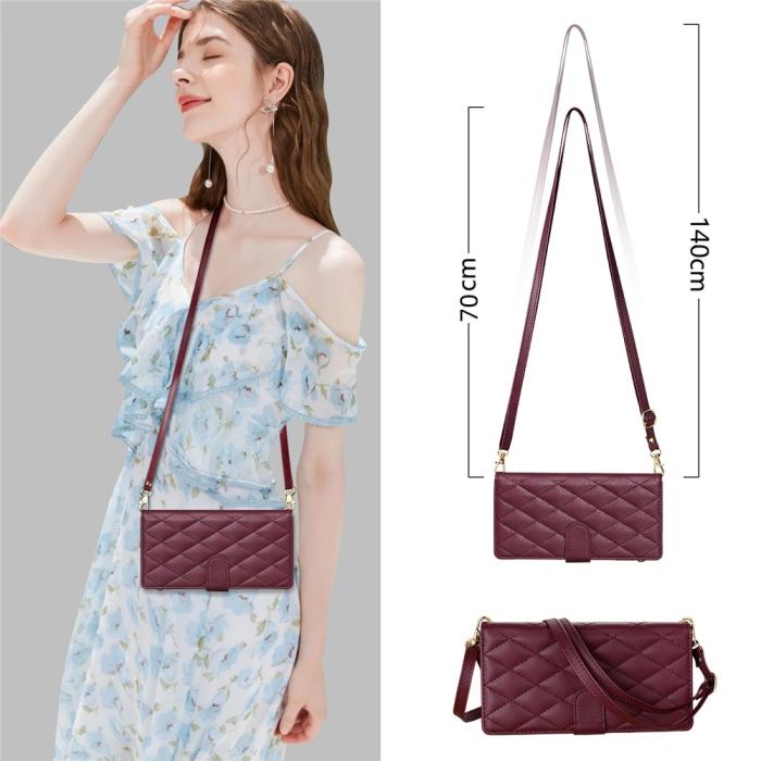 Bild 6, Samsung Galaxy S26 Ultra Fodral Rhombus Läder Vinröd