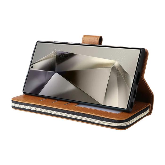 Bild 4, Samsung Galaxy S26 Ultra Fodral Multifuntionellt Läder Brun