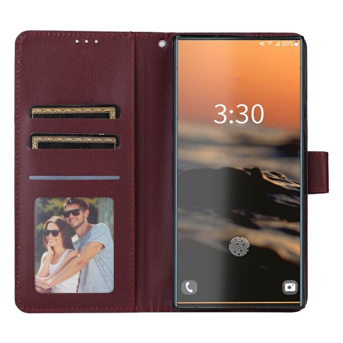 Bild 2, Samsung Galaxy S26 Ultra Fodral Läder Vinröd