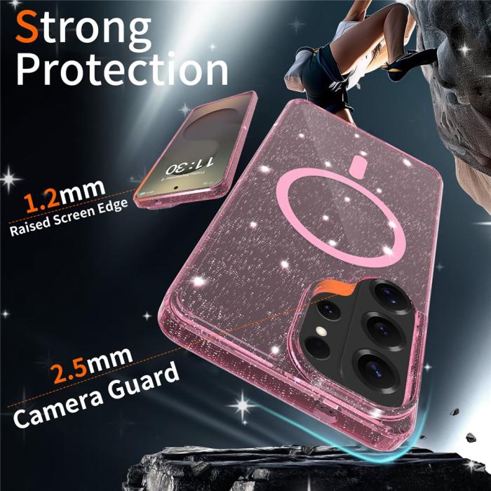 Bild 3, Samsung Galaxy S26 Ultra Skal MagSafe Glitter Rosa