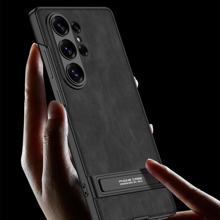 Bild 3, GKK Samsung Galaxy S26 Ultra Skal Kickstand Läder Grå