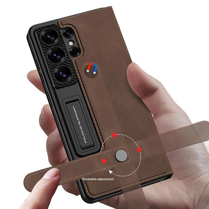 Bild 4, GKK Samsung Galaxy S26 Ultra Fodral Kickstand Läder Svart