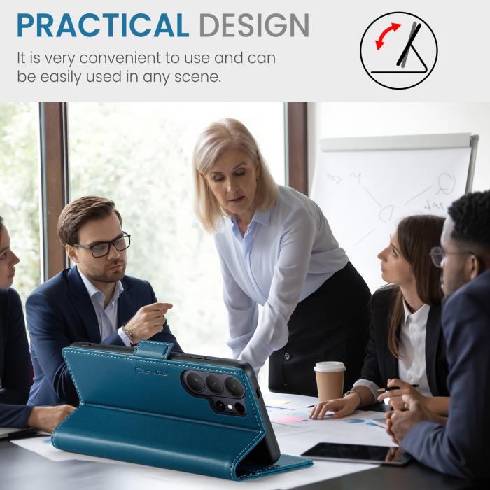 Bild 3, CASEME Samsung Galaxy S26 Ultra Fodral RFID Läder Blå