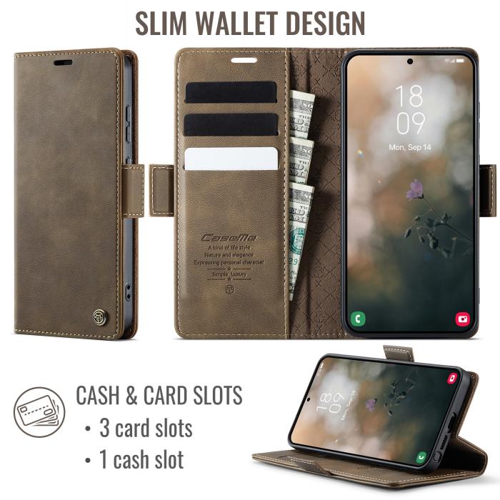 Bild 2, CASEME Samsung Galaxy S26 Ultra Fodral RFID Läder Brun