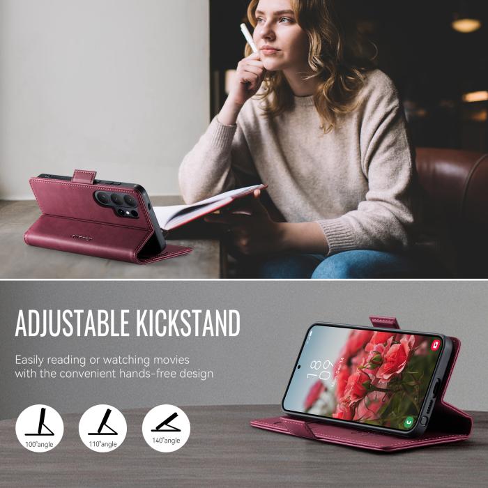 Bild 5, CASEME Samsung Galaxy S26 Ultra Fodral RFID Läder Röd