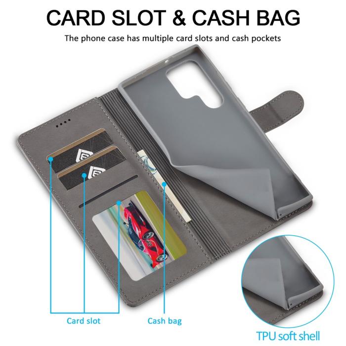 Bild 5, LC.IMEEKE Samsung Galaxy S26 Ultra Fodral Läder Grå