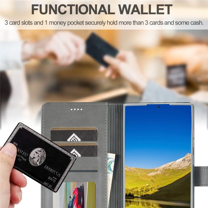 Bild 6, LC.IMEEKE Samsung Galaxy S26 Ultra Fodral Läder Grå