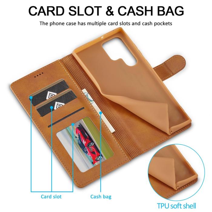 Bild 5, LC.IMEEKE Samsung Galaxy S26 Ultra Fodral Läder Brun