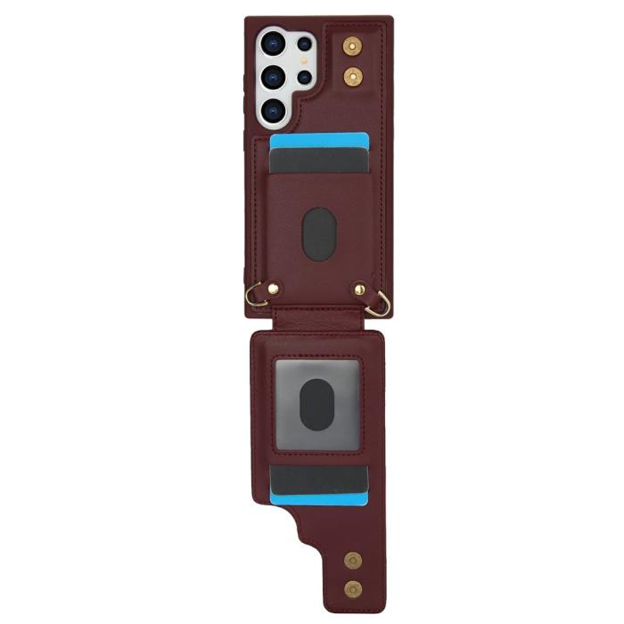 Bild 2, Samsung Galaxy S26 Ultra Skal Multifunktionellt Läder Vinröd